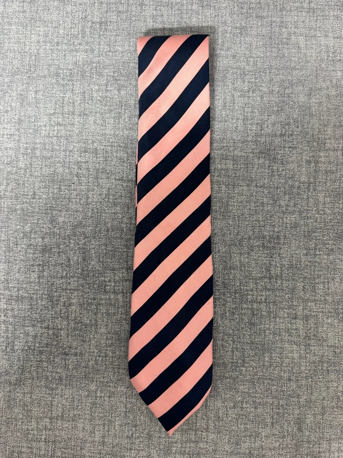 Cravatta Frangi Uomo Vintage Righe Rosa Blu Made in Italy Elegante (CR002)