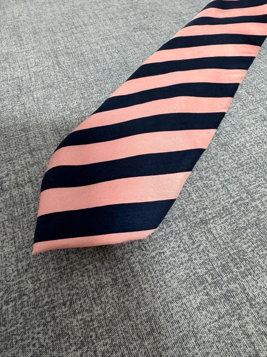 Cravatta Frangi Uomo Vintage Righe Rosa Blu Made in Italy Elegante (CR002)