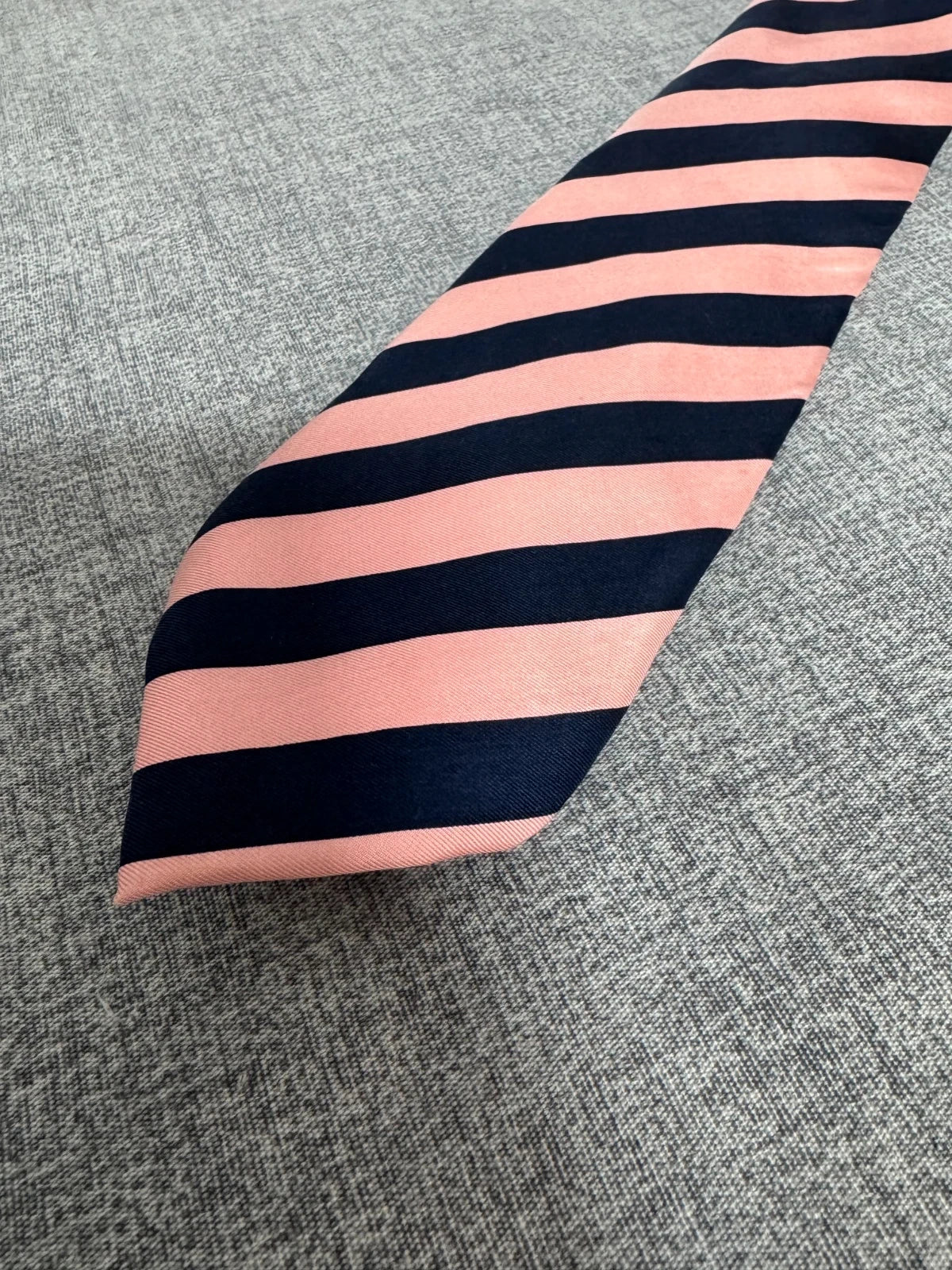 Cravatta Frangi Uomo Vintage Righe Rosa Blu Made in Italy Elegante (CR002)