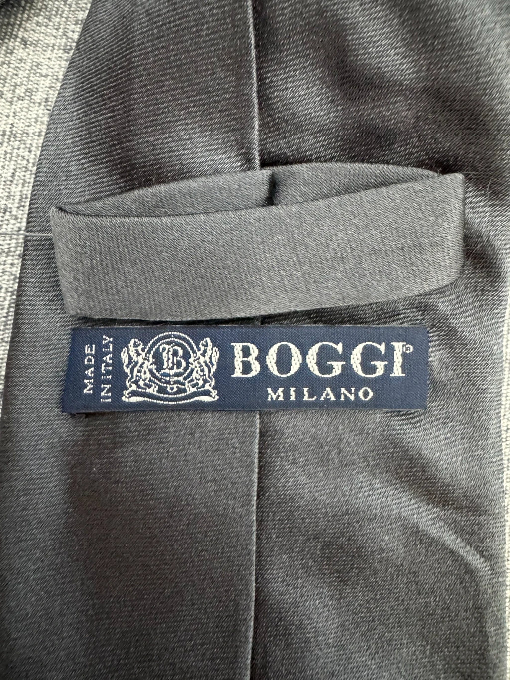 Cravatta Boggi Milano Nera Elegante Slim Made in Italy Uomo Business (CR004)