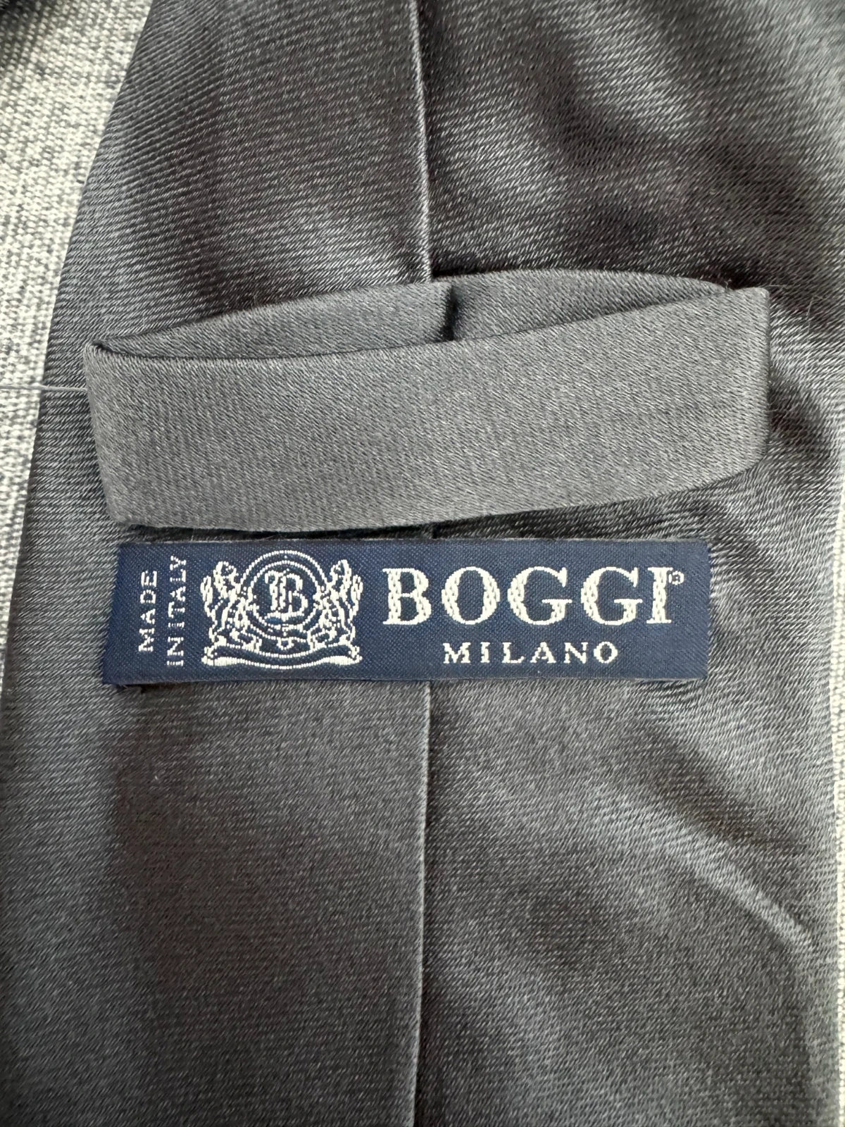 Cravatta Boggi Milano Nera Elegante Slim Made in Italy Uomo Business (CR004)