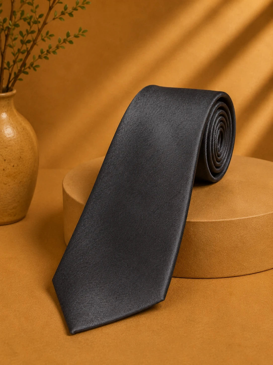 Cravatta Boggi Milano Nera Elegante Slim Made in Italy Uomo Business (CR004)