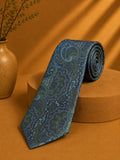 Cravatta Bolzonni Paisley Blu Verde Vintage Elegante Made in Italy (CR010)