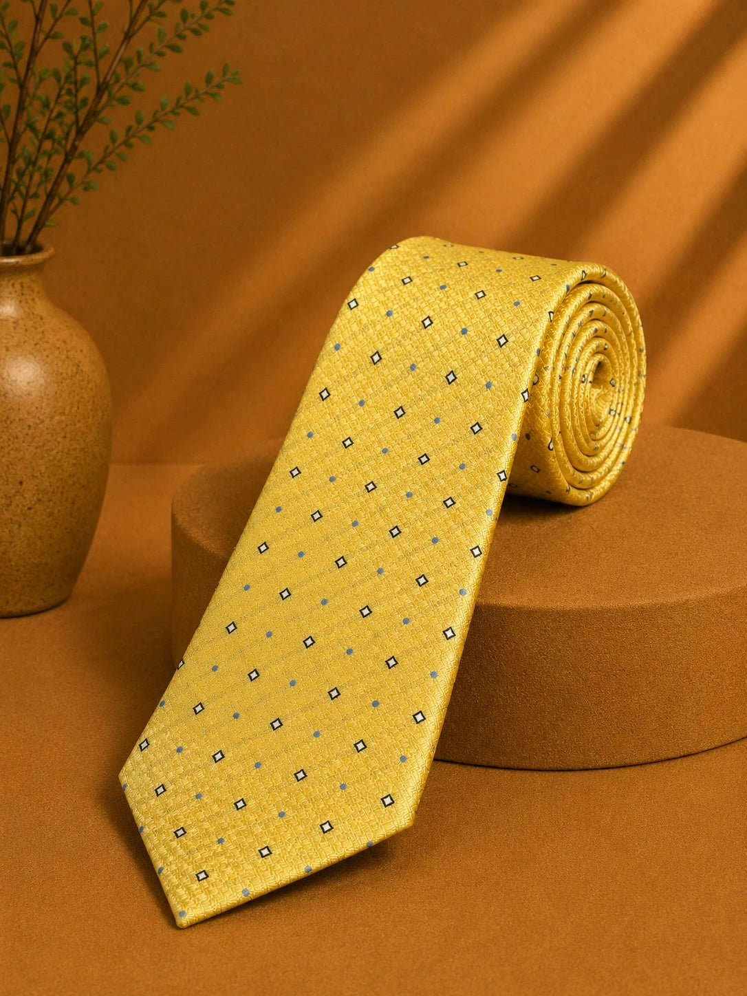Cravatta Andrew’s Ties Gialla Fantasia Micro Pois Made in Italy (CR011)