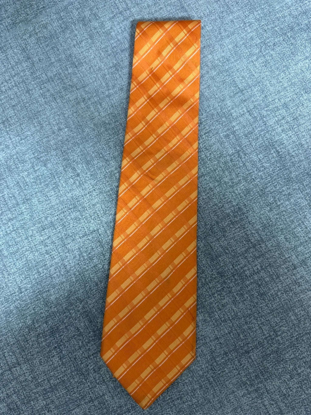 Cravatta Zodi Andrew’s Ties Arancione Quadri 100% Seta Made Italy (CR015)