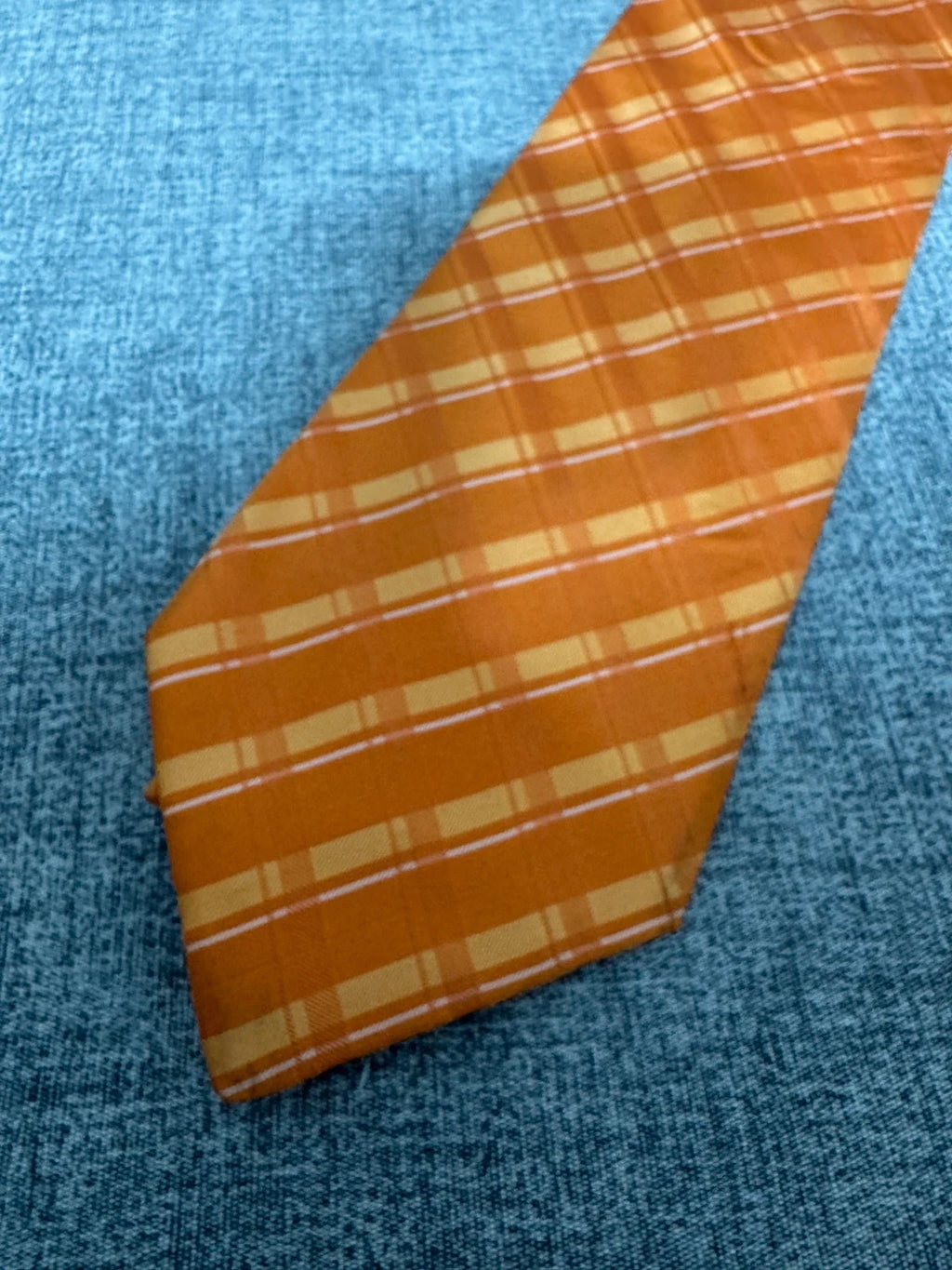 Cravatta Zodi Andrew’s Ties Arancione Quadri 100% Seta Made Italy (CR015)