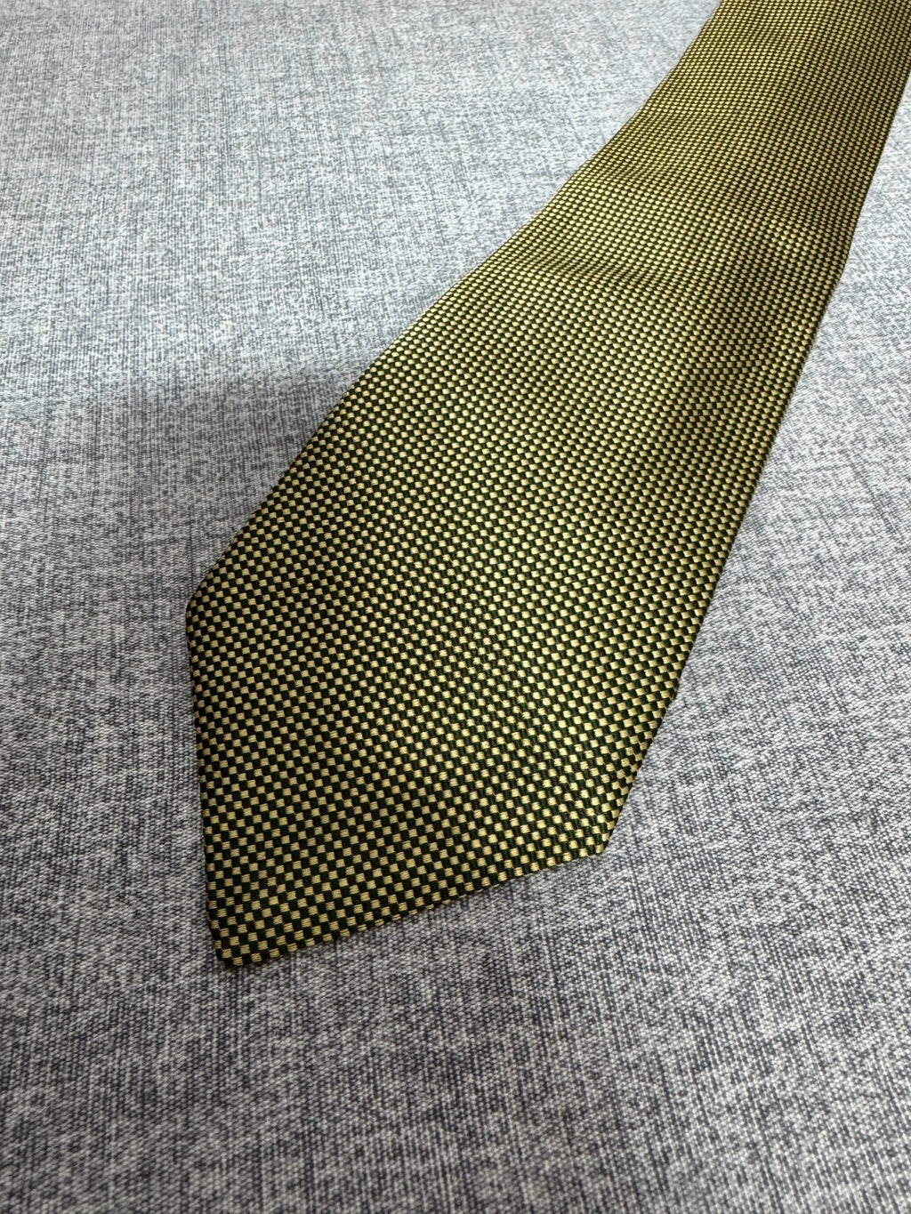 Cravatta Zanolini Verde Oliva Microfantasia Elegante Made in Italy (CR016)