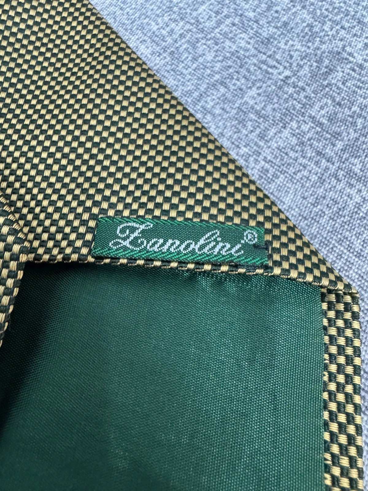 Cravatta Zanolini Verde Oliva Microfantasia Elegante Made in Italy (CR016)