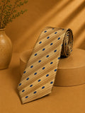 Cravatta Maxima Milano Pure Silk Beige Righe Pois Blu Made in Italy (CR019)