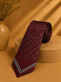 Cravatta Lancetti Bordeaux Fantasia Geometrica Seta Made in Italy (AP020)