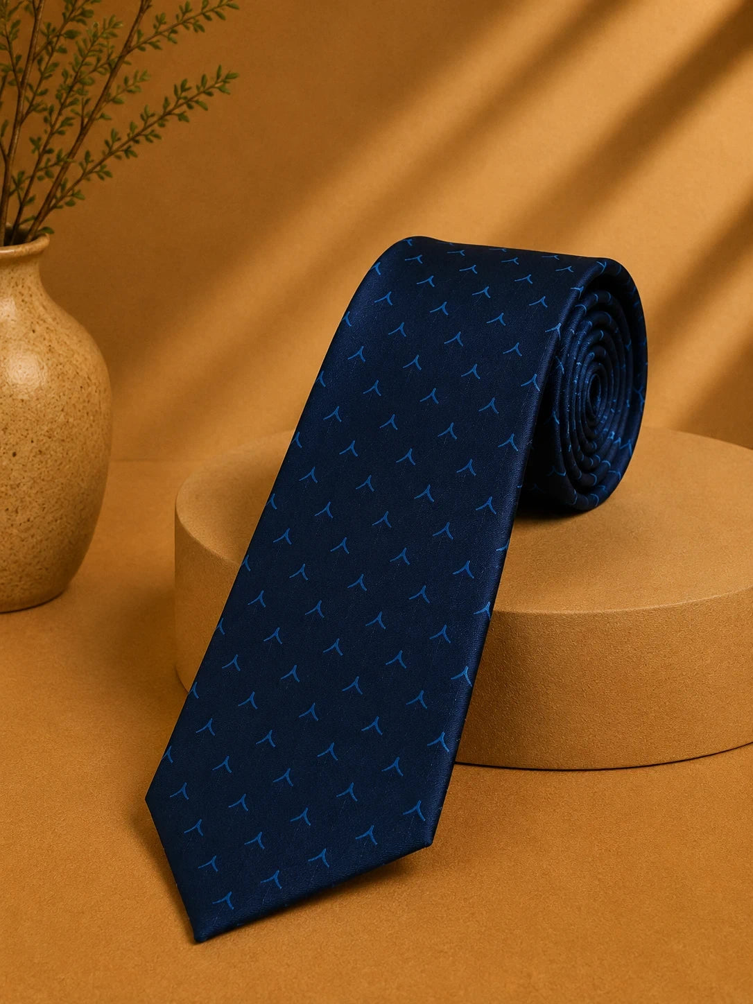 Cravatta Sergio Vintage Blu Navy Fantasia Geometrica Seta Made Italy (CR024)