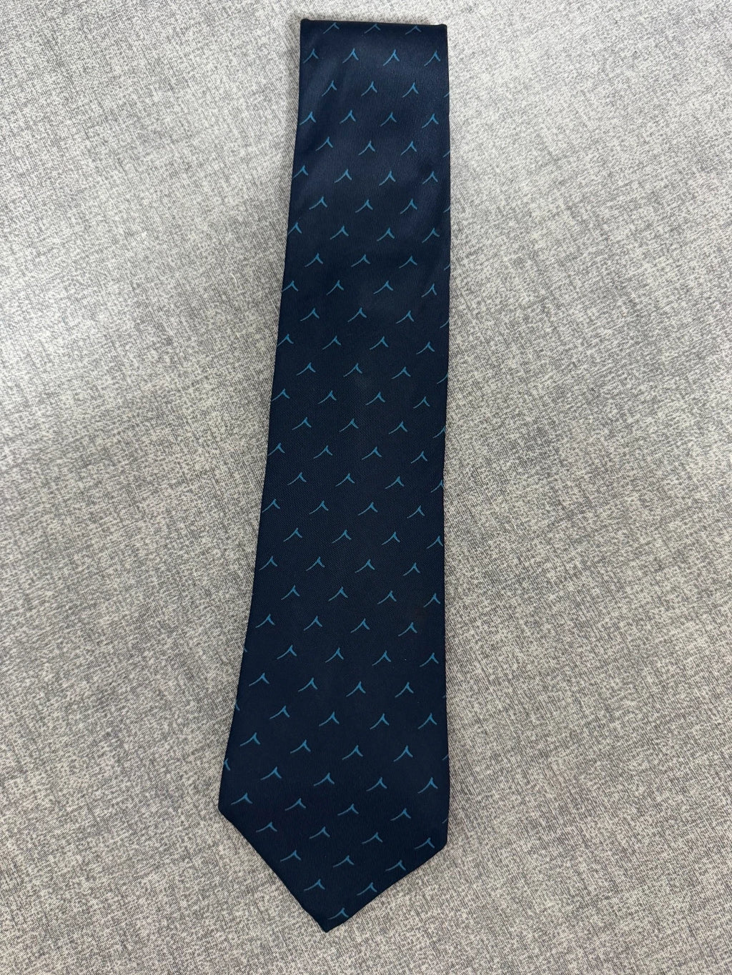 Cravatta Sergio Vintage Blu Navy Fantasia Geometrica Seta Made Italy (CR024)