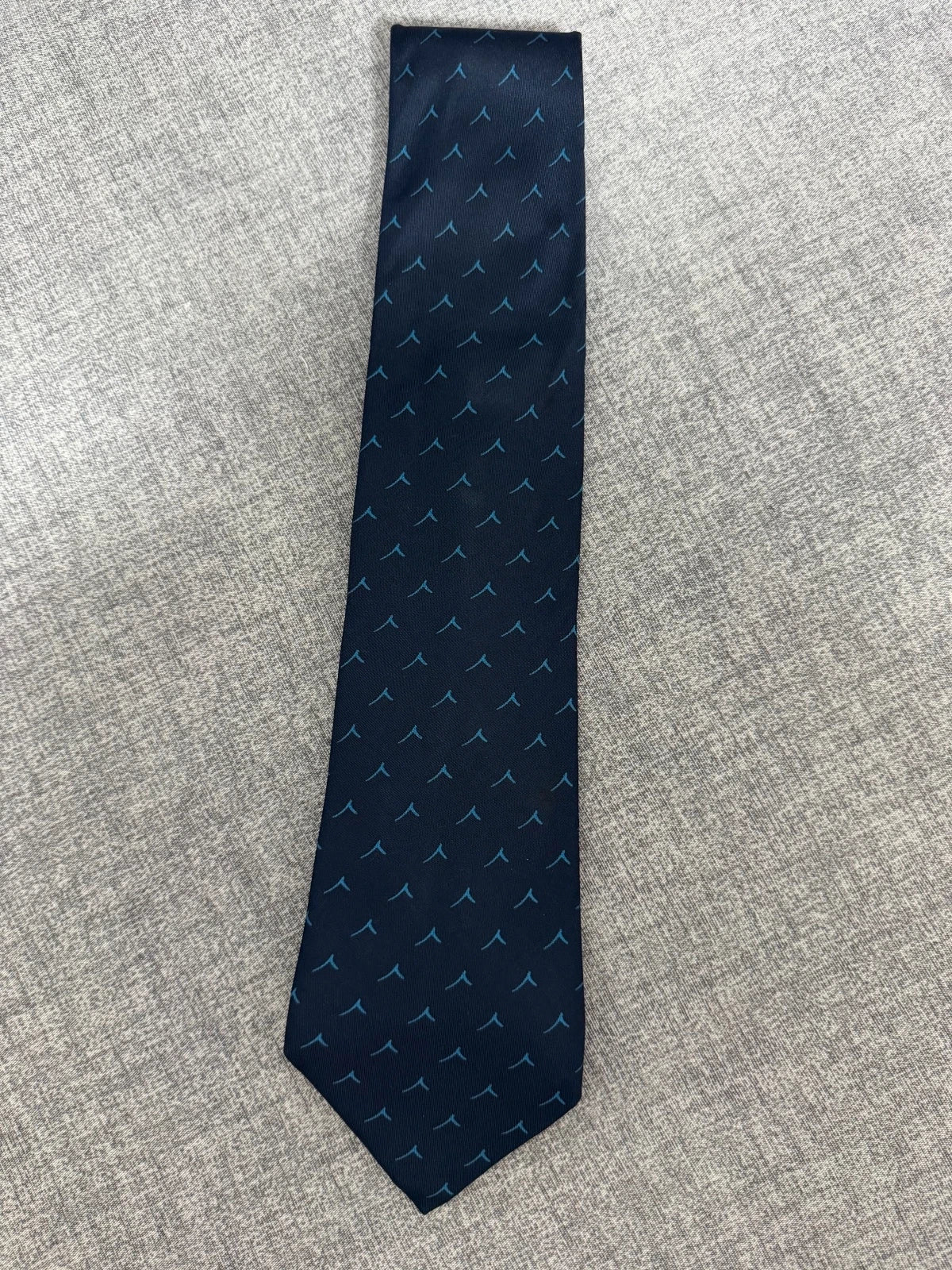 Cravatta Sergio Vintage Blu Navy Fantasia Geometrica Seta Made Italy (CR024)