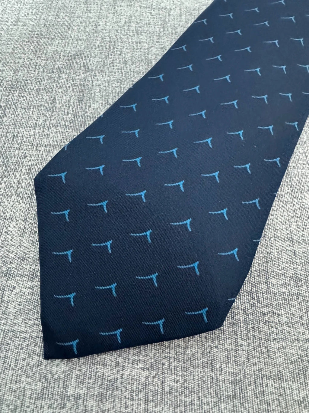 Cravatta Sergio Vintage Blu Navy Fantasia Geometrica Seta Made Italy (CR024)