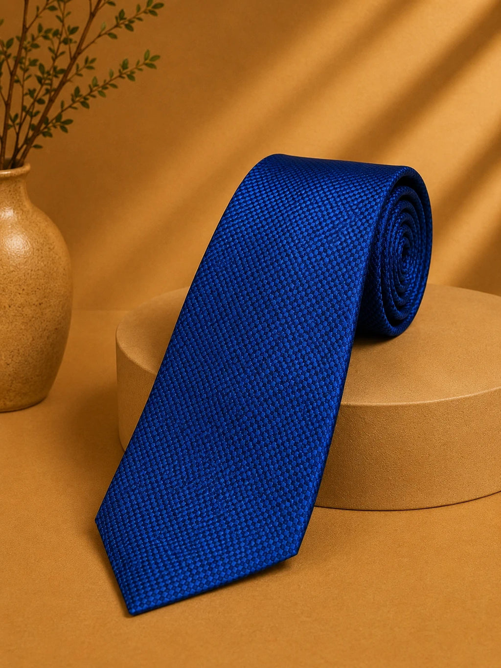 Cravatta Romolo e Remo Blu Elettrico 100% Seta Made in Italy Vintage (CR025)