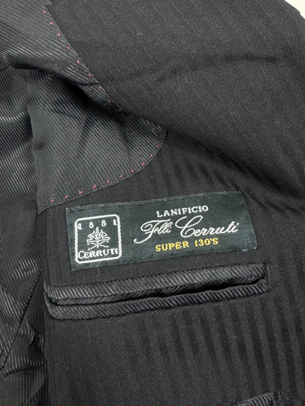 Completo Uomo Nero Gessato Cerruti super 130’s Tg 48 Sartoriale (AP48)