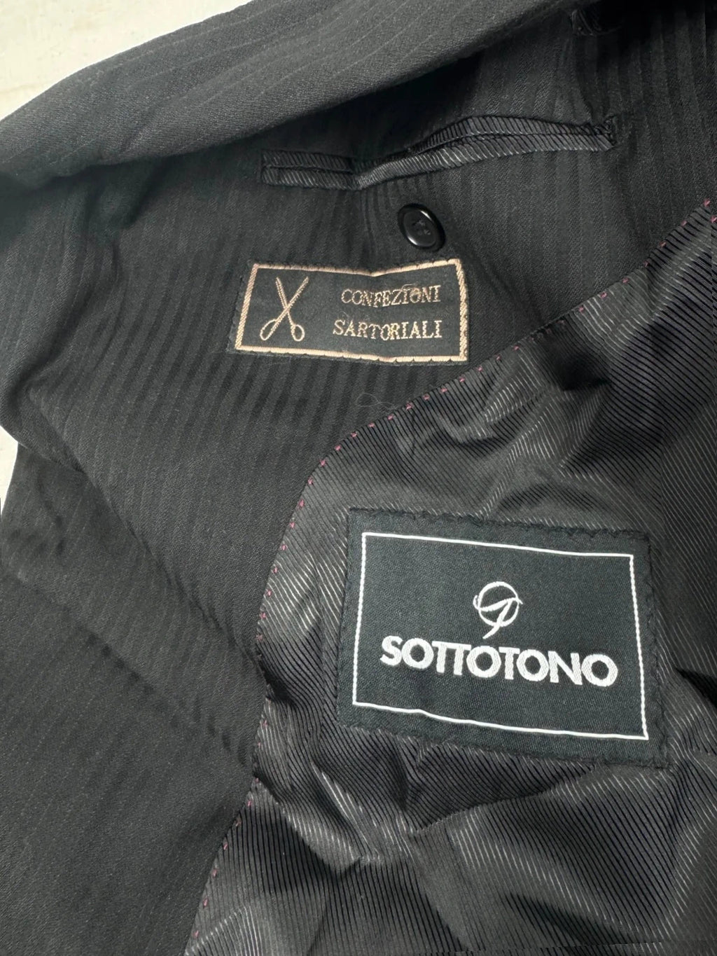 Completo Uomo Nero Gessato Cerruti super 130’s Tg 48 Sartoriale (AP48)