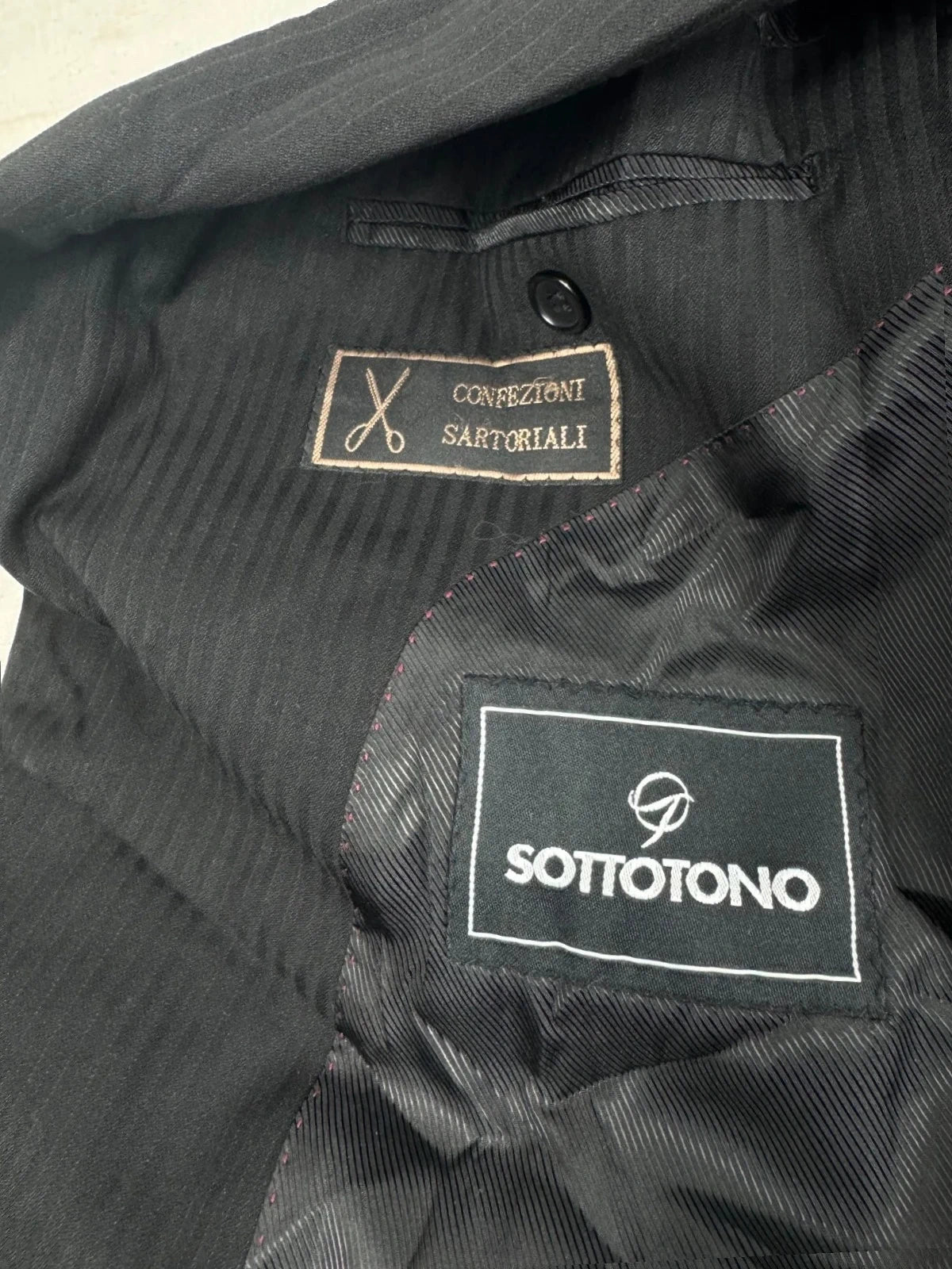Completo Uomo Nero Gessato Cerruti super 130’s Tg 48 Sartoriale (AP48)