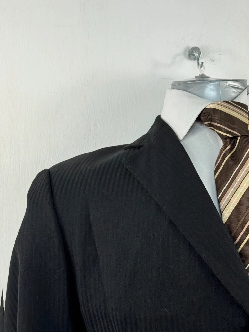 Completo Uomo Nero Gessato Cerruti super 130’s Tg 48 Sartoriale (AP48)