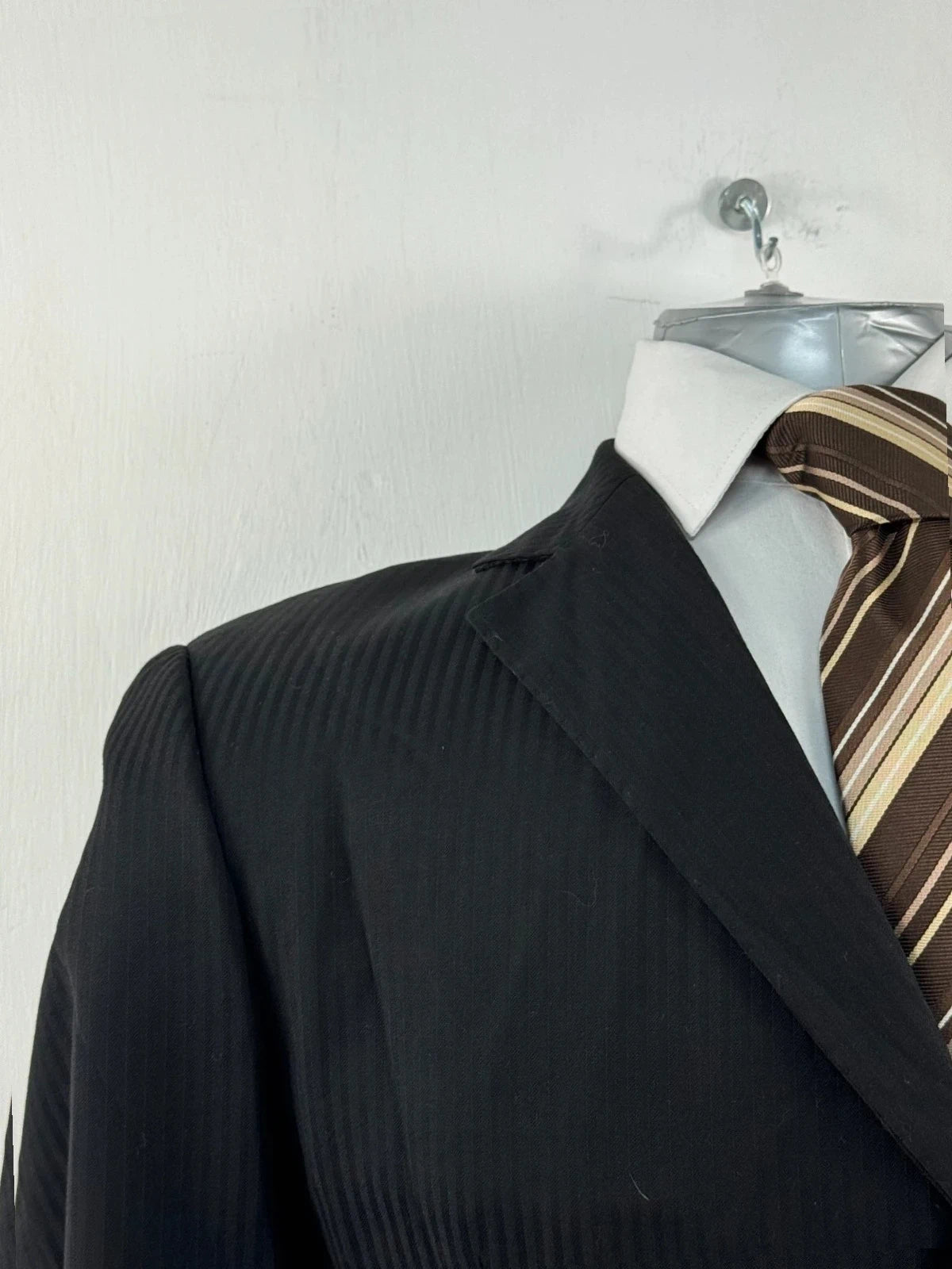 Completo Uomo Nero Gessato Cerruti super 130’s Tg 48 Sartoriale (AP48)