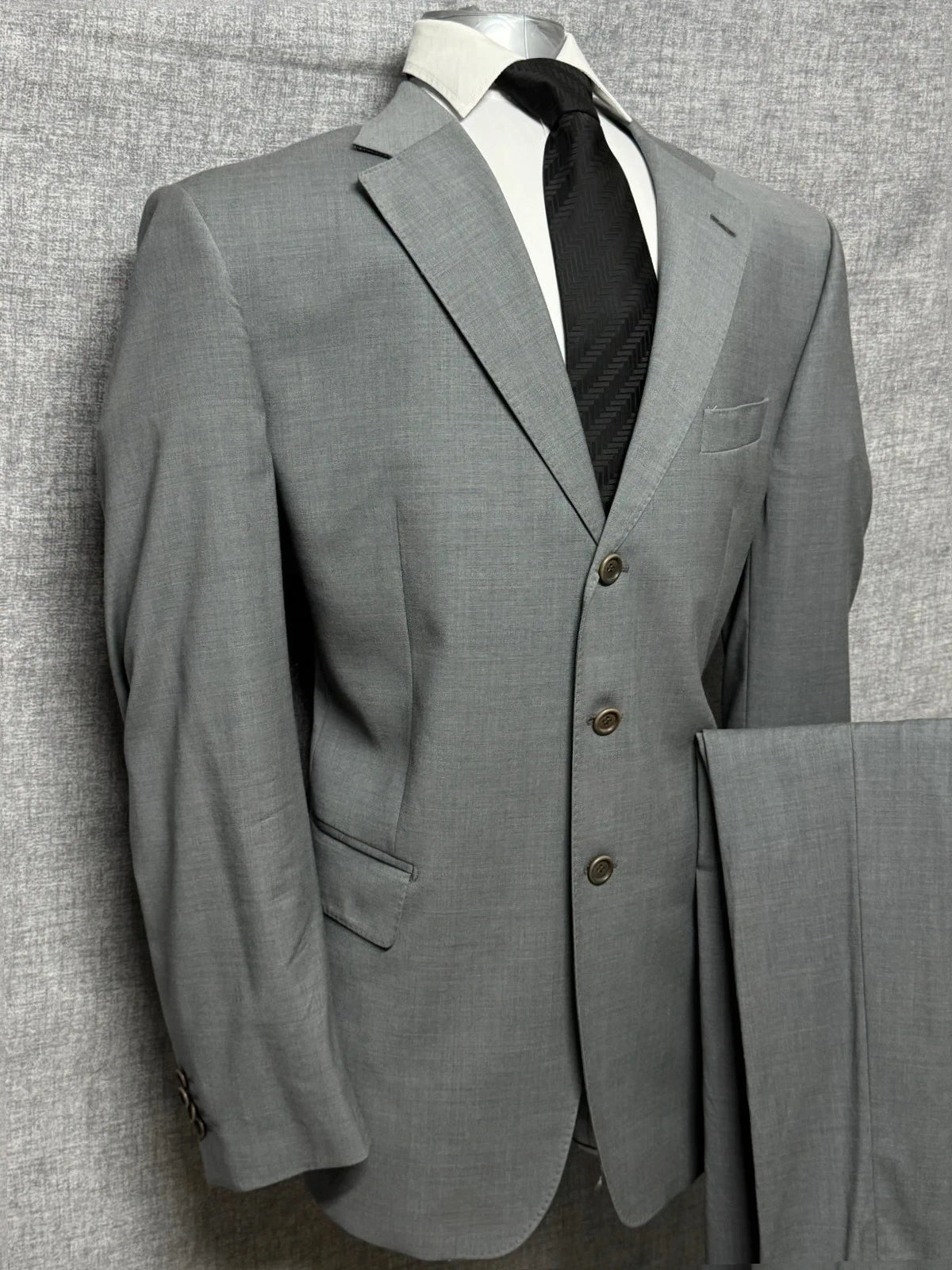 Abito Uomo TG 56 Grigio Chiaro Lana Elegante Cerimonia business (AP72)