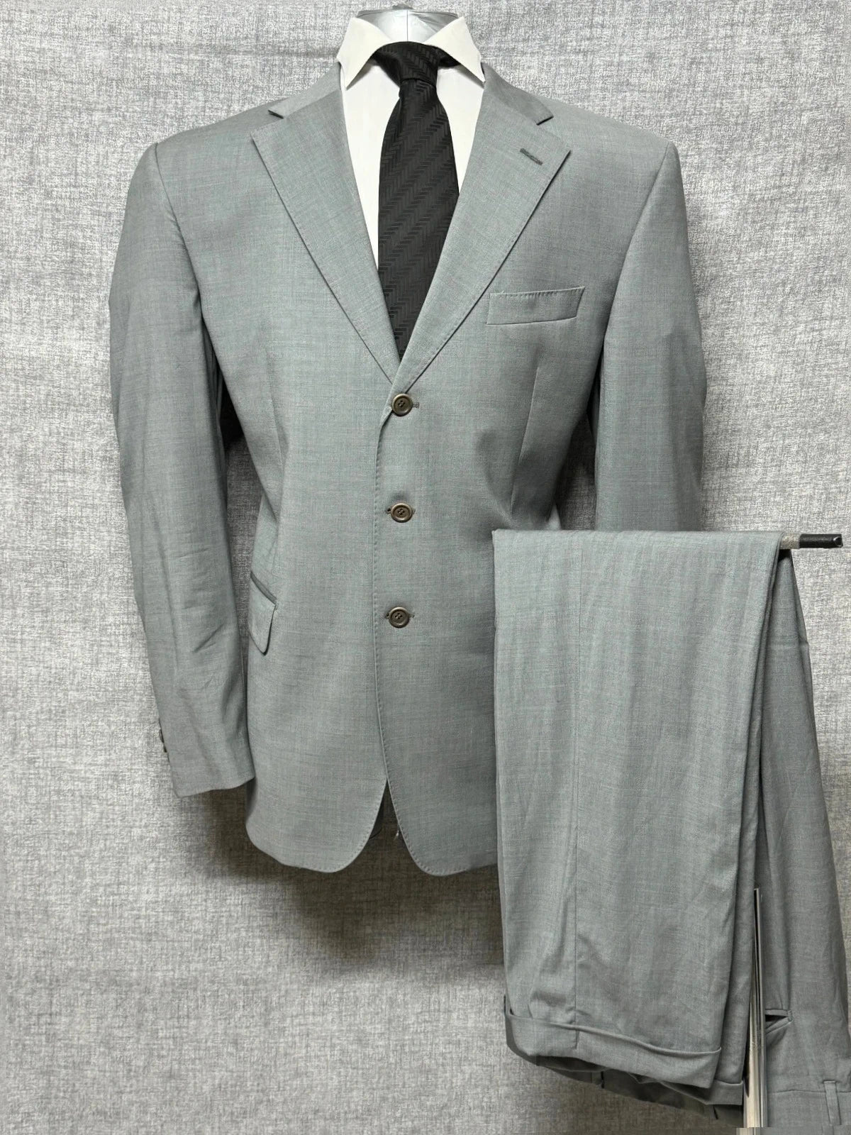 Abito Uomo TG 56 Grigio Chiaro Lana Elegante Cerimonia business (AP72)