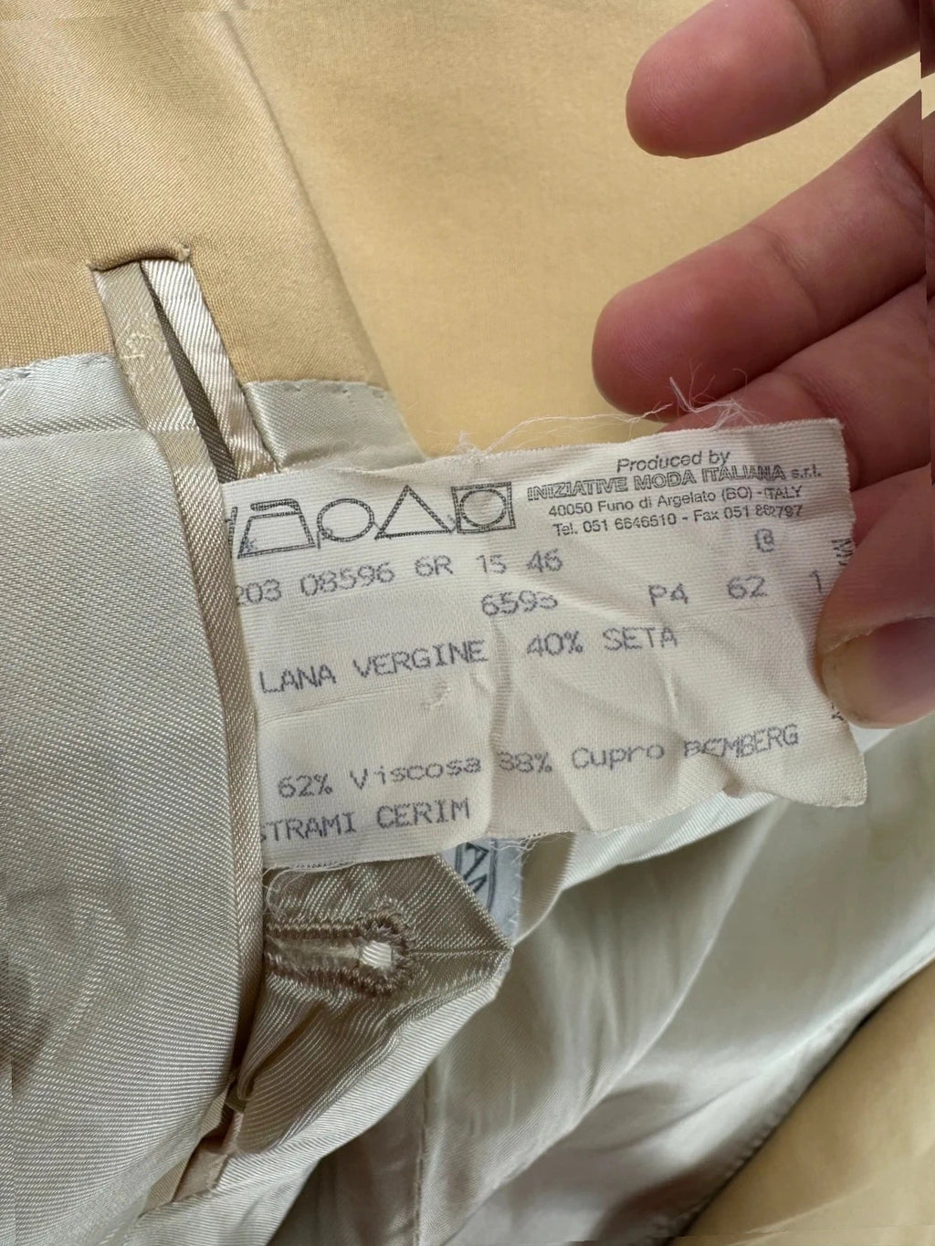 Completo Uomo beige Elegante Mestrami Made in italy Taglia 46 Lana seta (AP52)