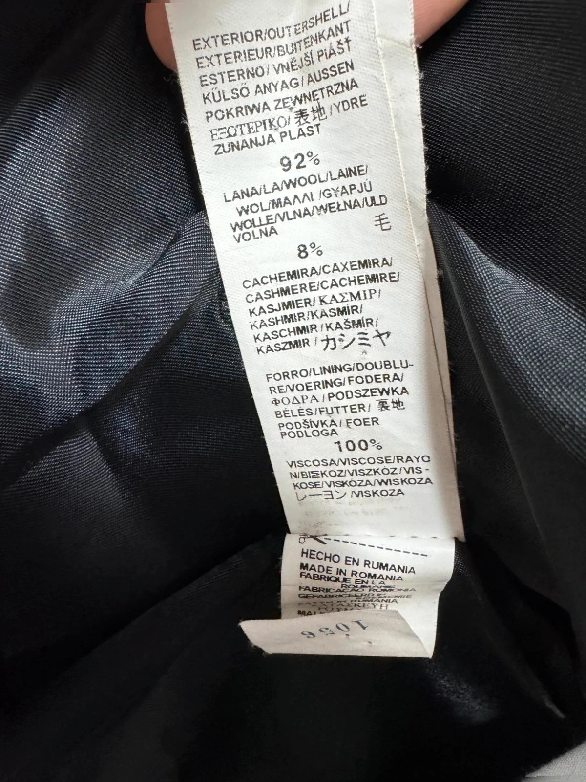 Completo Uomo gessato Nero ZARA – Lana & Cashmere – TG 56 (AP75)