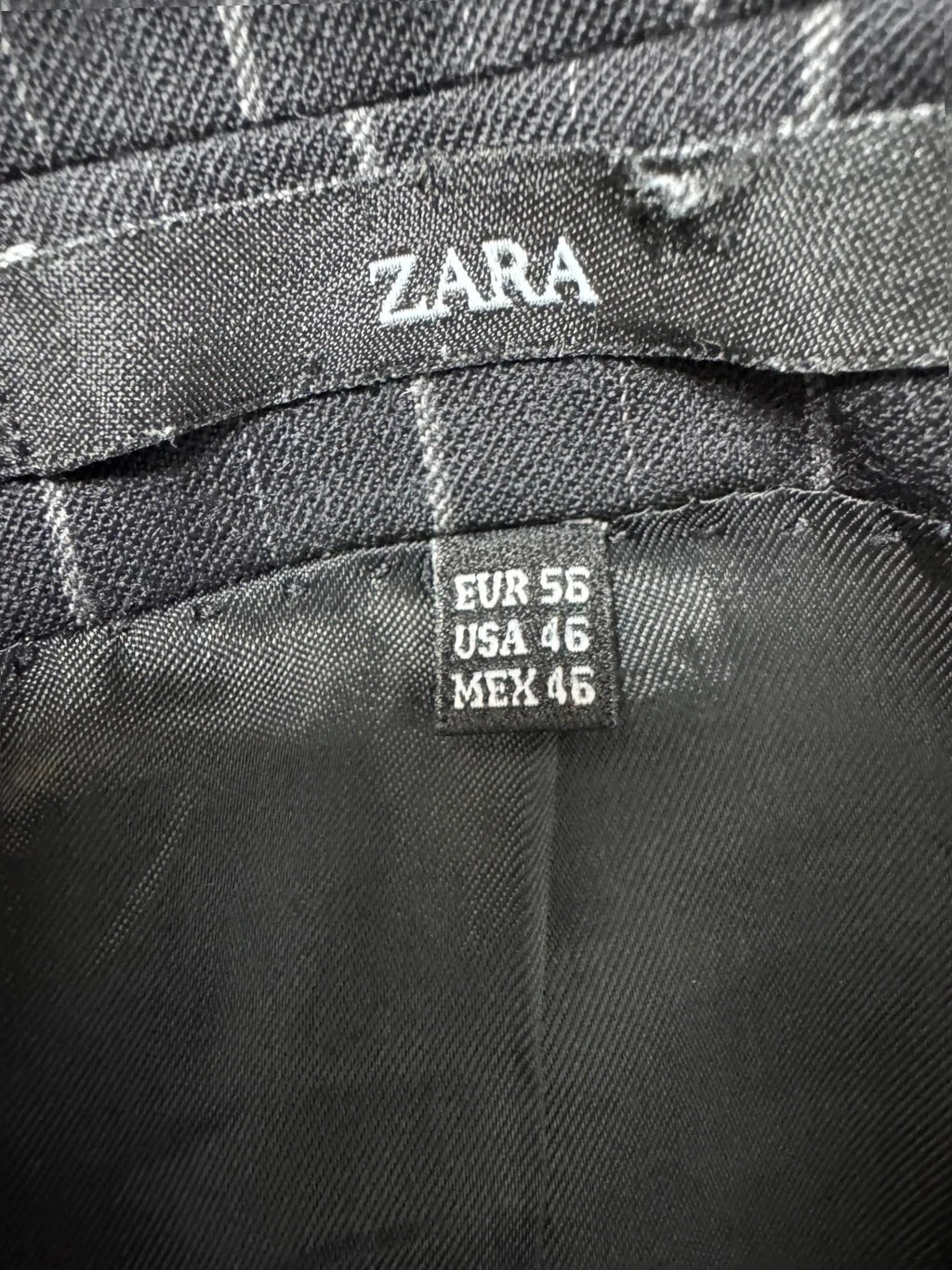 Completo Uomo gessato Nero ZARA – Lana & Cashmere – TG 56 (AP75)