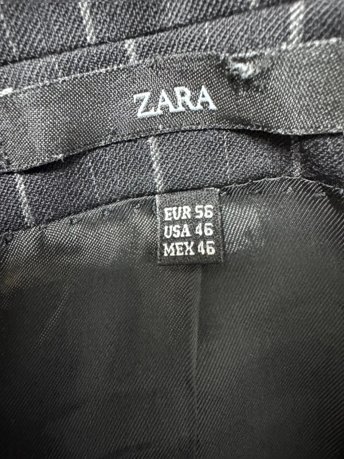 Completo Uomo gessato Nero ZARA – Lana & Cashmere – TG 56 (AP75)