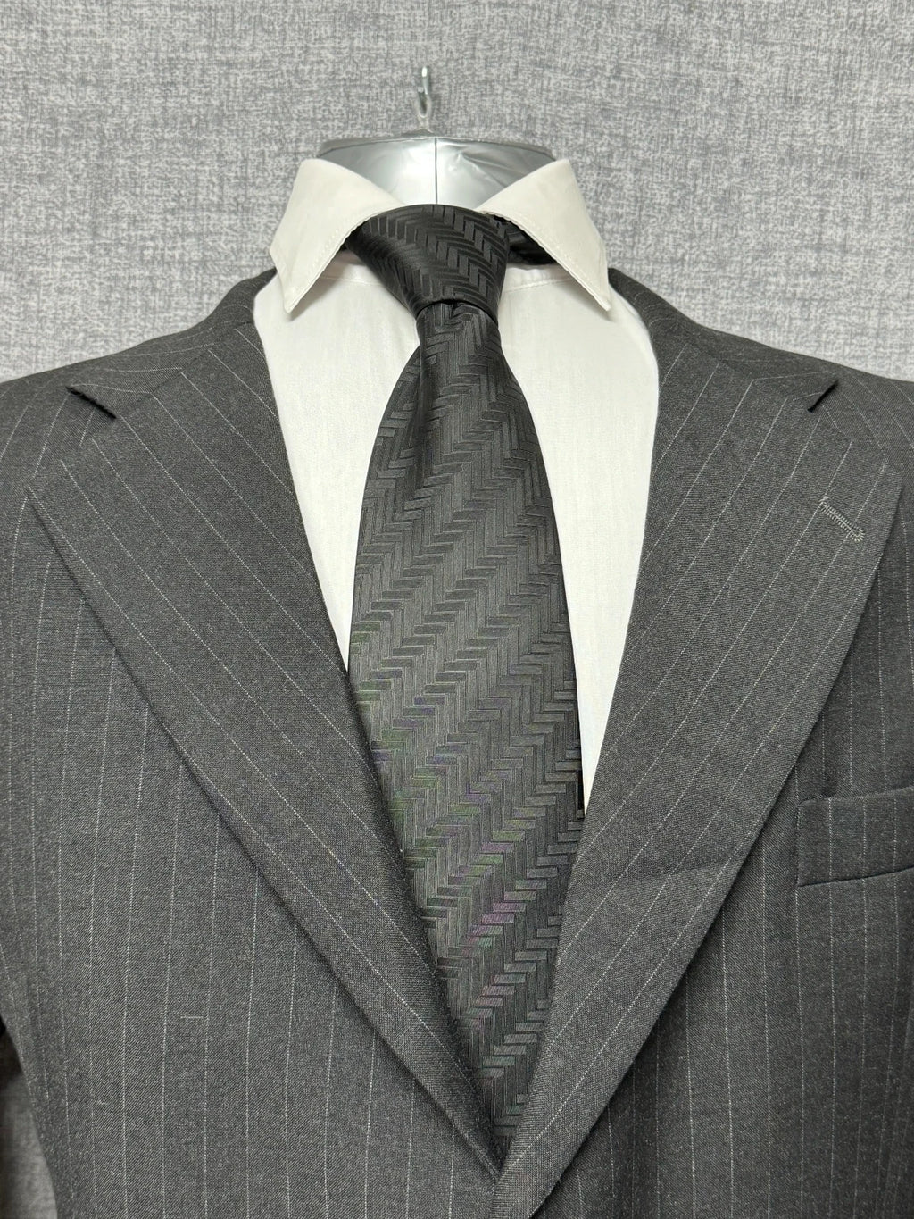 Abito Uomo Langella Uomo TG 56 Grigio Gessato Elegante Pura Lana Cerimonia (AP105)