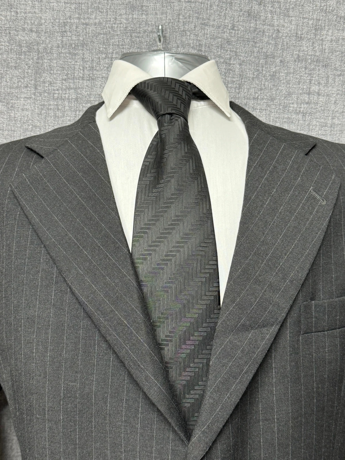 Abito Uomo Langella Uomo TG 56 Grigio Gessato Elegante Pura Lana Cerimonia (AP105)