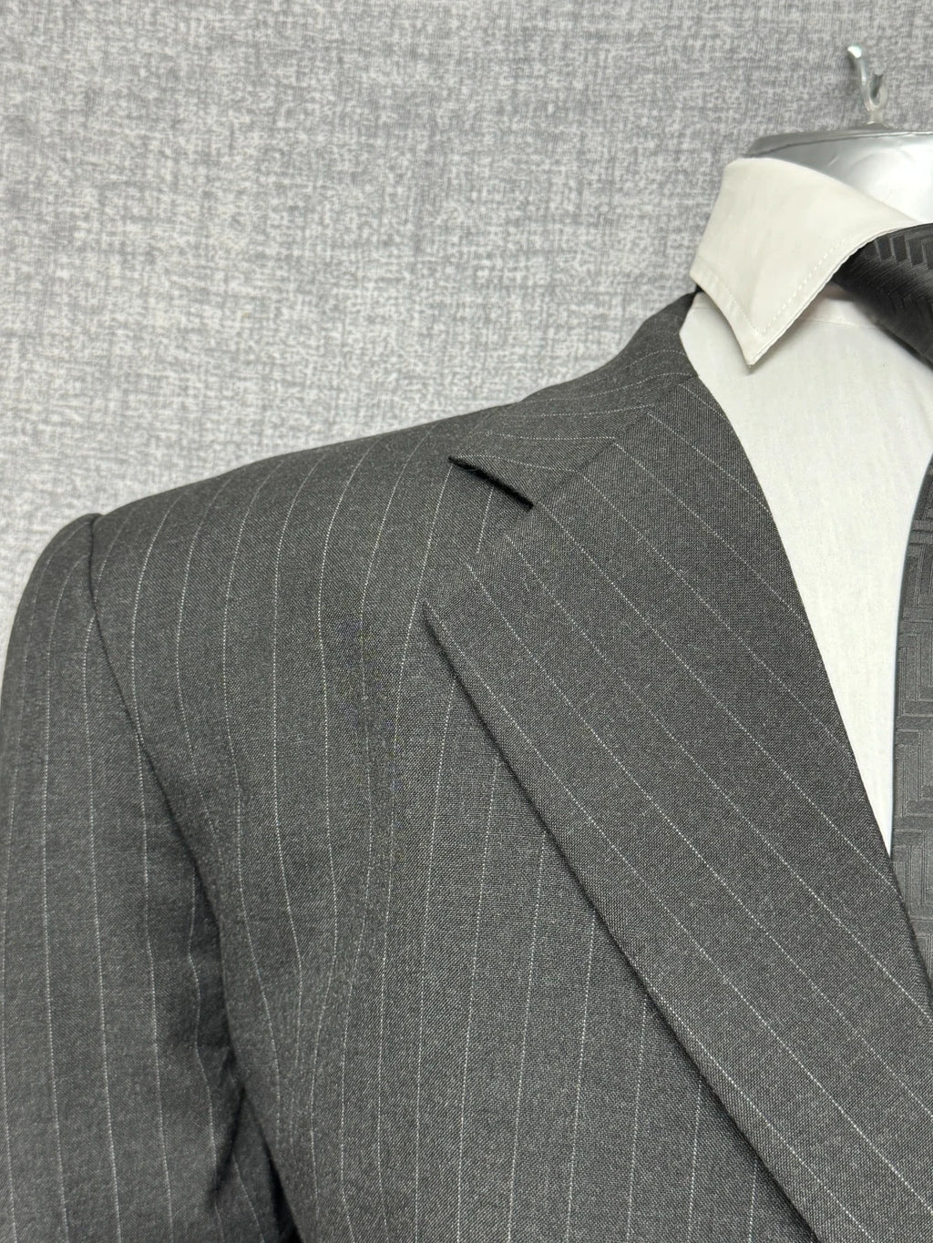 Abito Uomo Langella Uomo TG 56 Grigio Gessato Elegante Pura Lana Cerimonia (AP105)