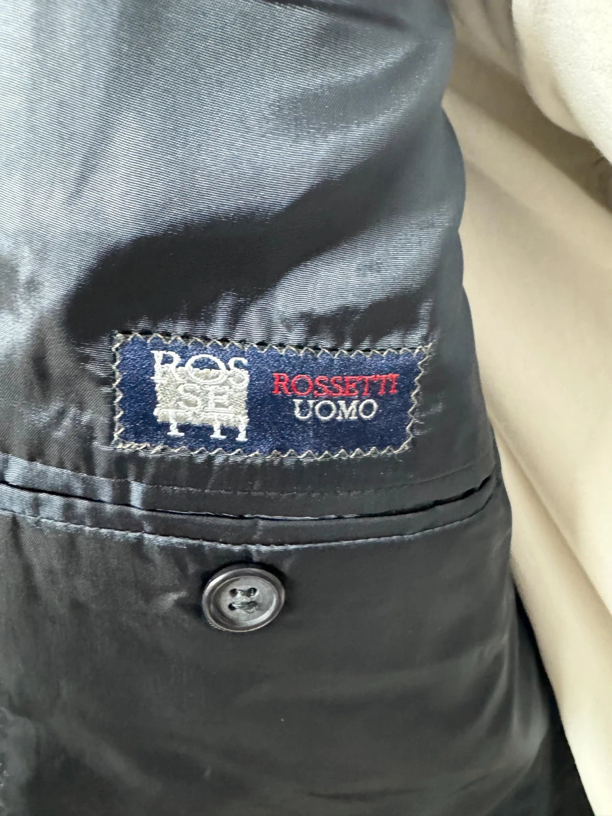 Abito Uomo Rossetti Uomo TG 56 Gessato Blu Elegante Pura Lana Vergine Cerimonia (AP107)