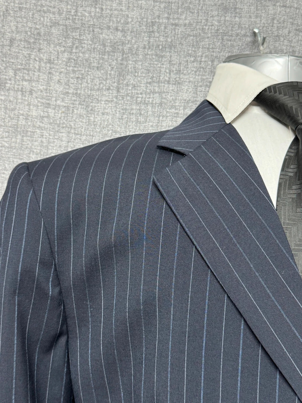 Abito Uomo Rossetti Uomo TG 56 Gessato Blu Elegante Pura Lana Vergine Cerimonia (AP107)