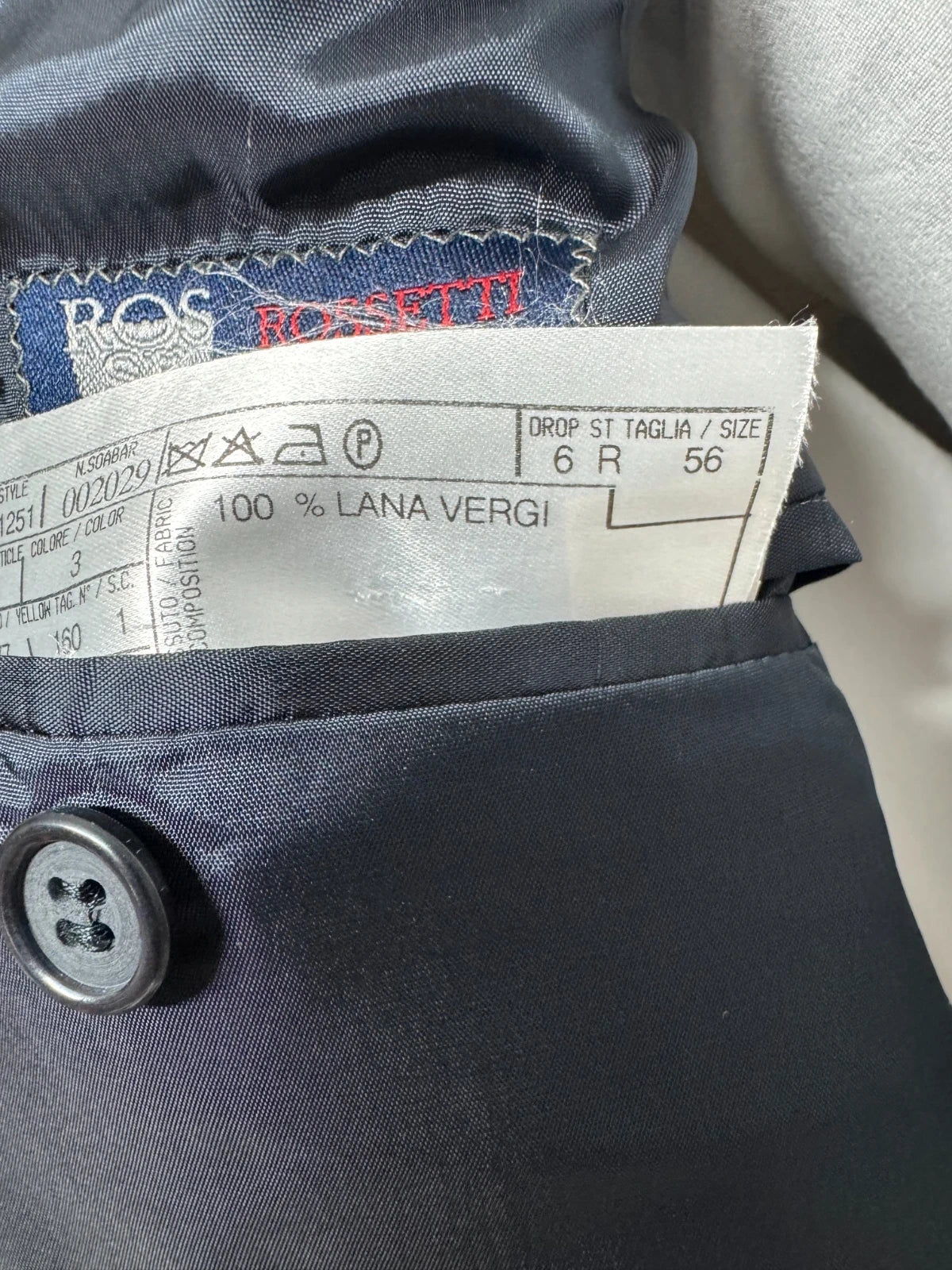 Abito Uomo Rossetti Uomo TG 56 Gessato Blu Elegante Pura Lana Vergine Cerimonia (AP107)