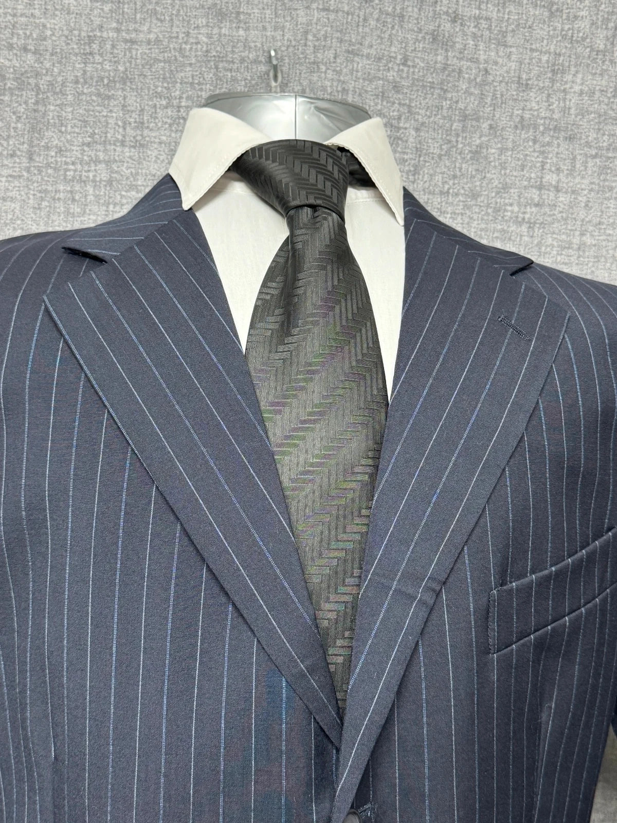 Abito Uomo Rossetti Uomo TG 56 Gessato Blu Elegante Pura Lana Vergine Cerimonia (AP107)