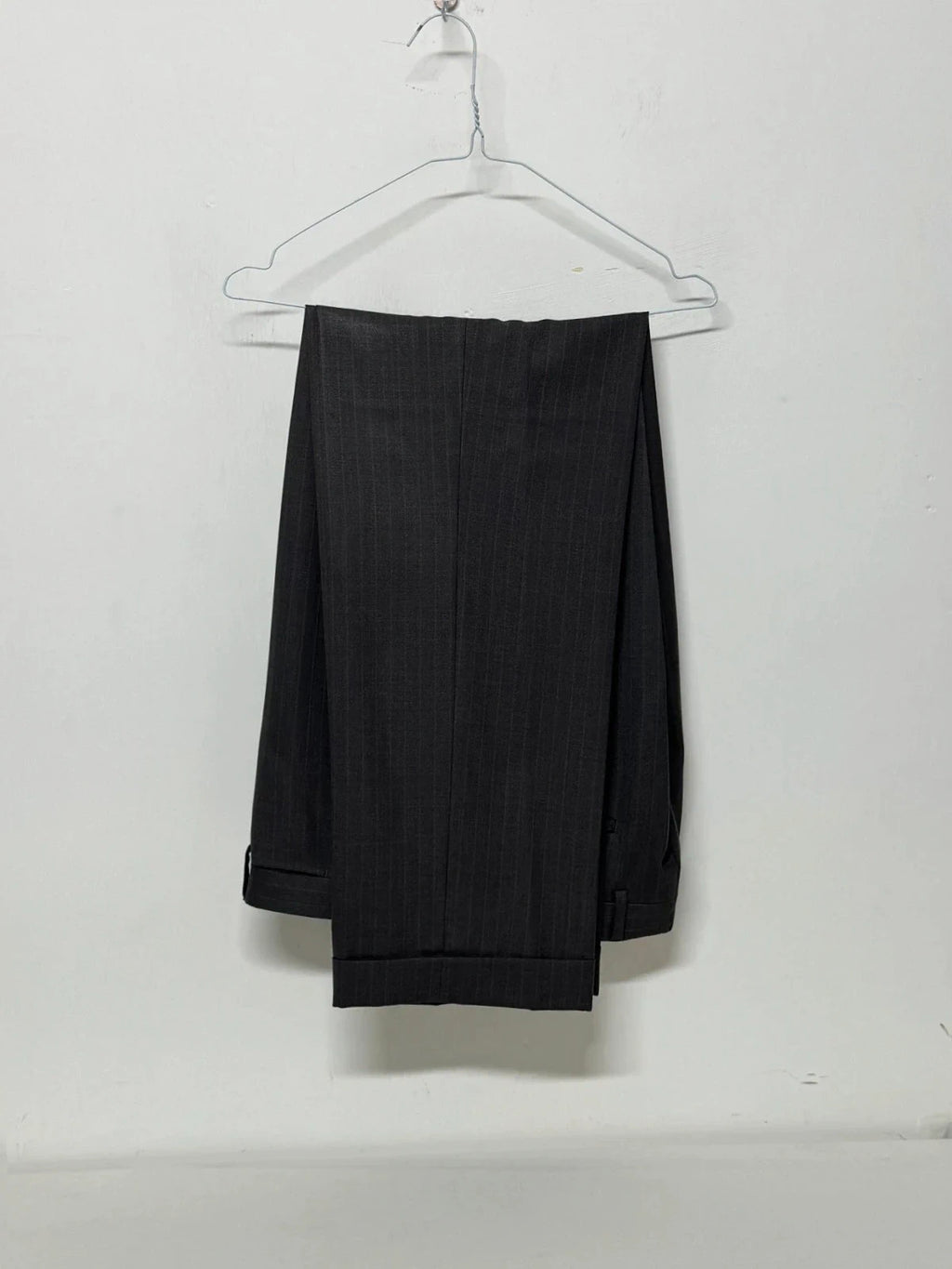 Completo Uomo gessato grigio lana Super 100’s elegante sartoriale (AP64)