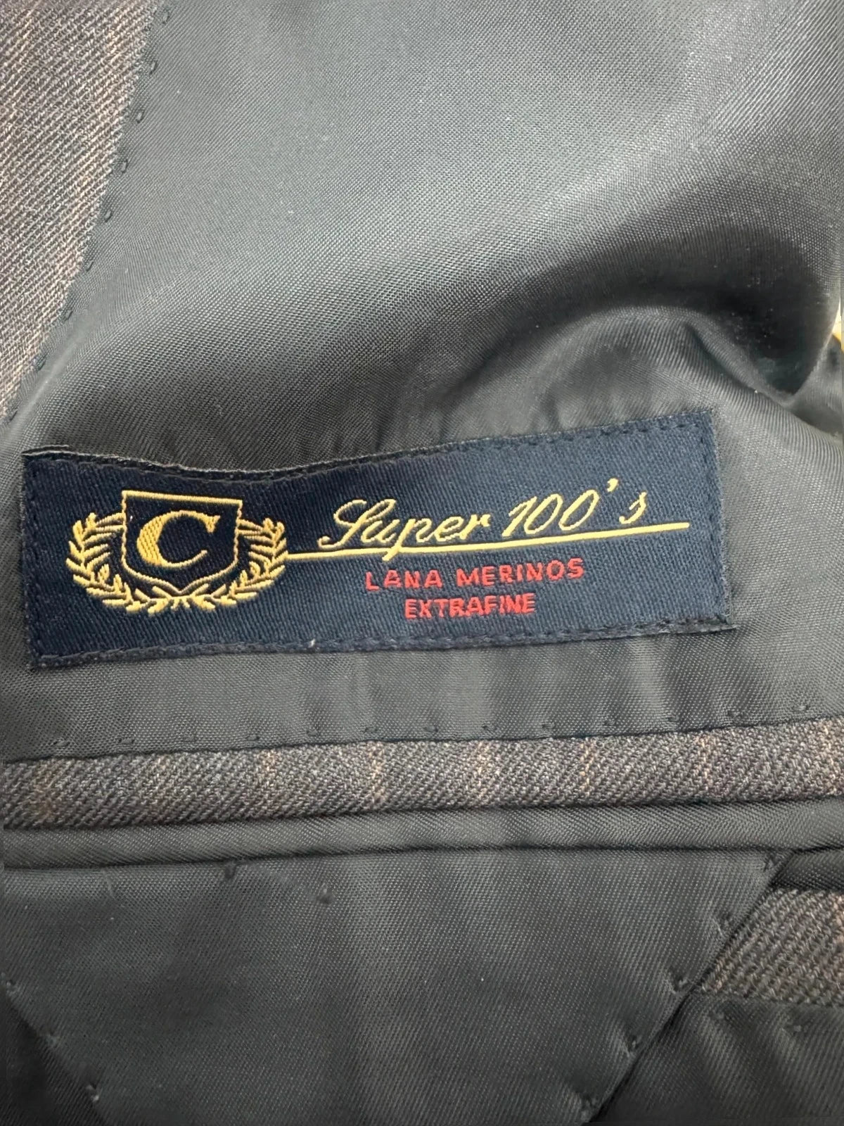 Completo Uomo gessato grigio lana Super 100’s elegante sartoriale (AP64)