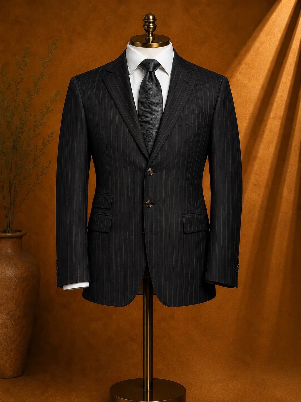 Giacca Blazer Uomo Carlo Pignatelli Taglia 50 Cerimonia Gessato Nero Elegante Made in Italy (AP134)