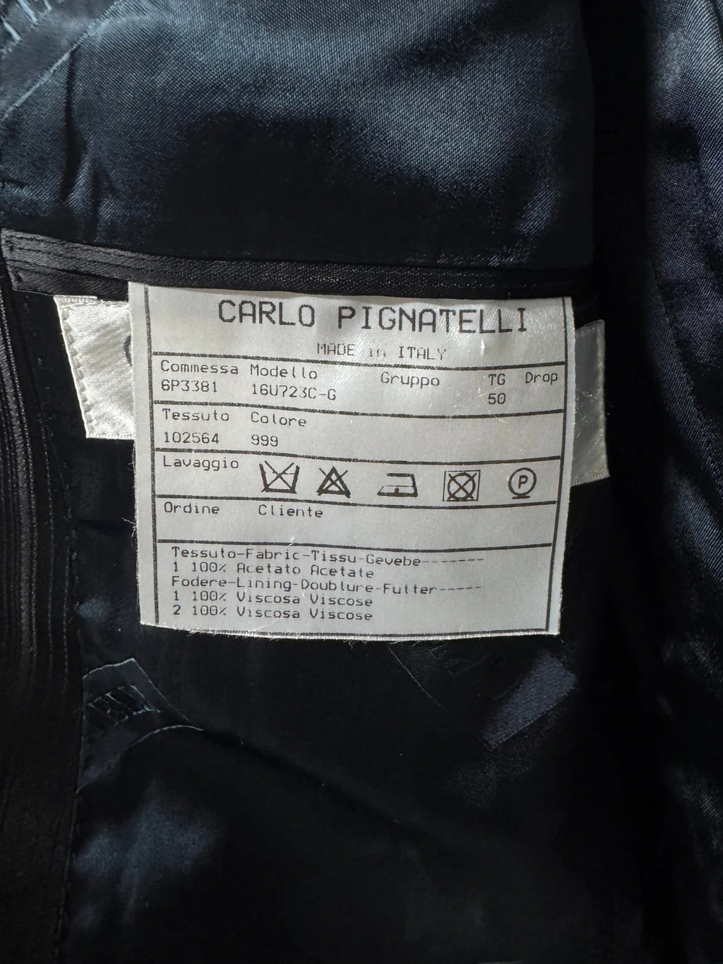 Giacca Blazer Uomo Carlo Pignatelli Taglia 50 Cerimonia Gessato Nero Elegante Made in Italy (AP134)