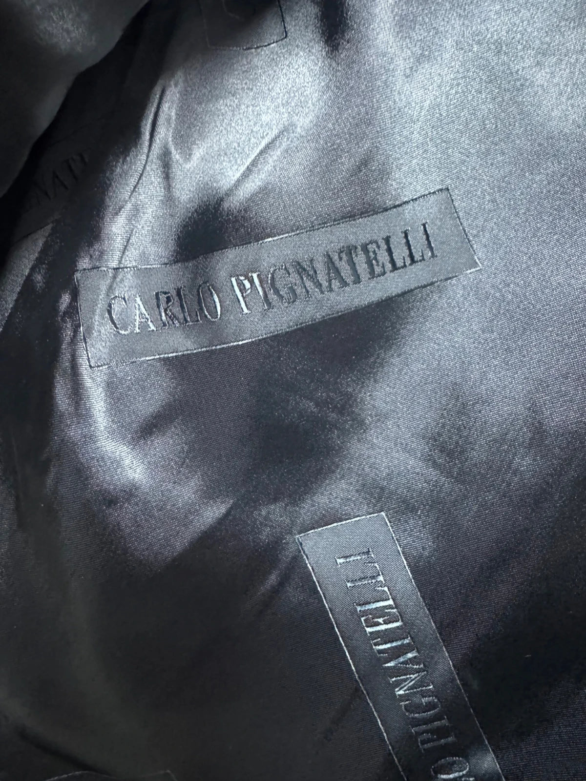 Giacca Blazer Uomo Carlo Pignatelli Taglia 50 Cerimonia Gessato Nero Elegante Made in Italy (AP134)