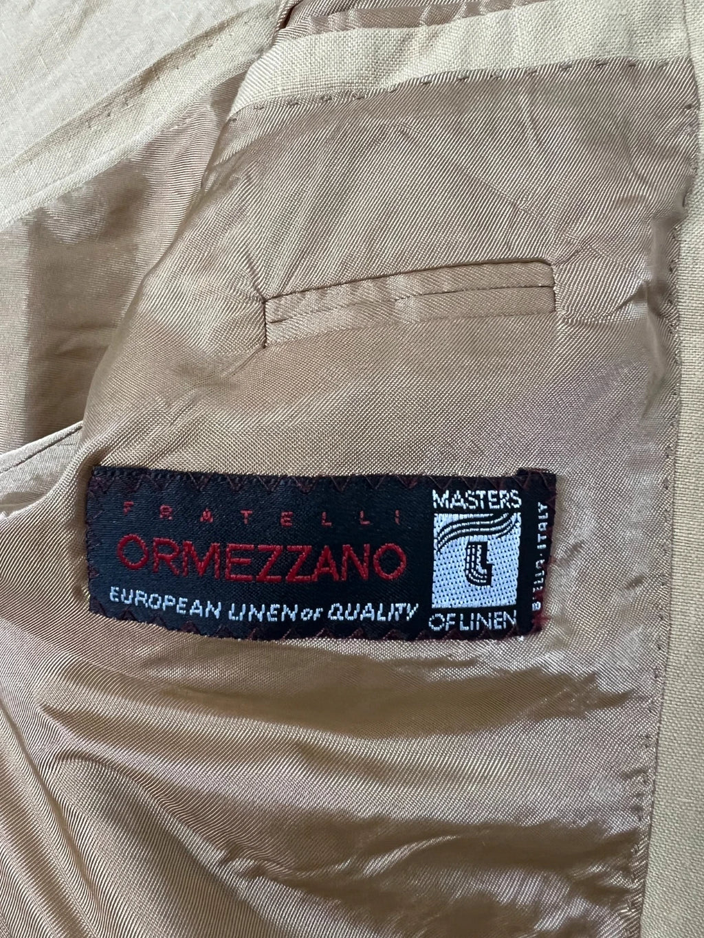 Completo Uomo in Lino Ormezzano – Beige Sabbia Made in Italy – TG 56 (MP6)