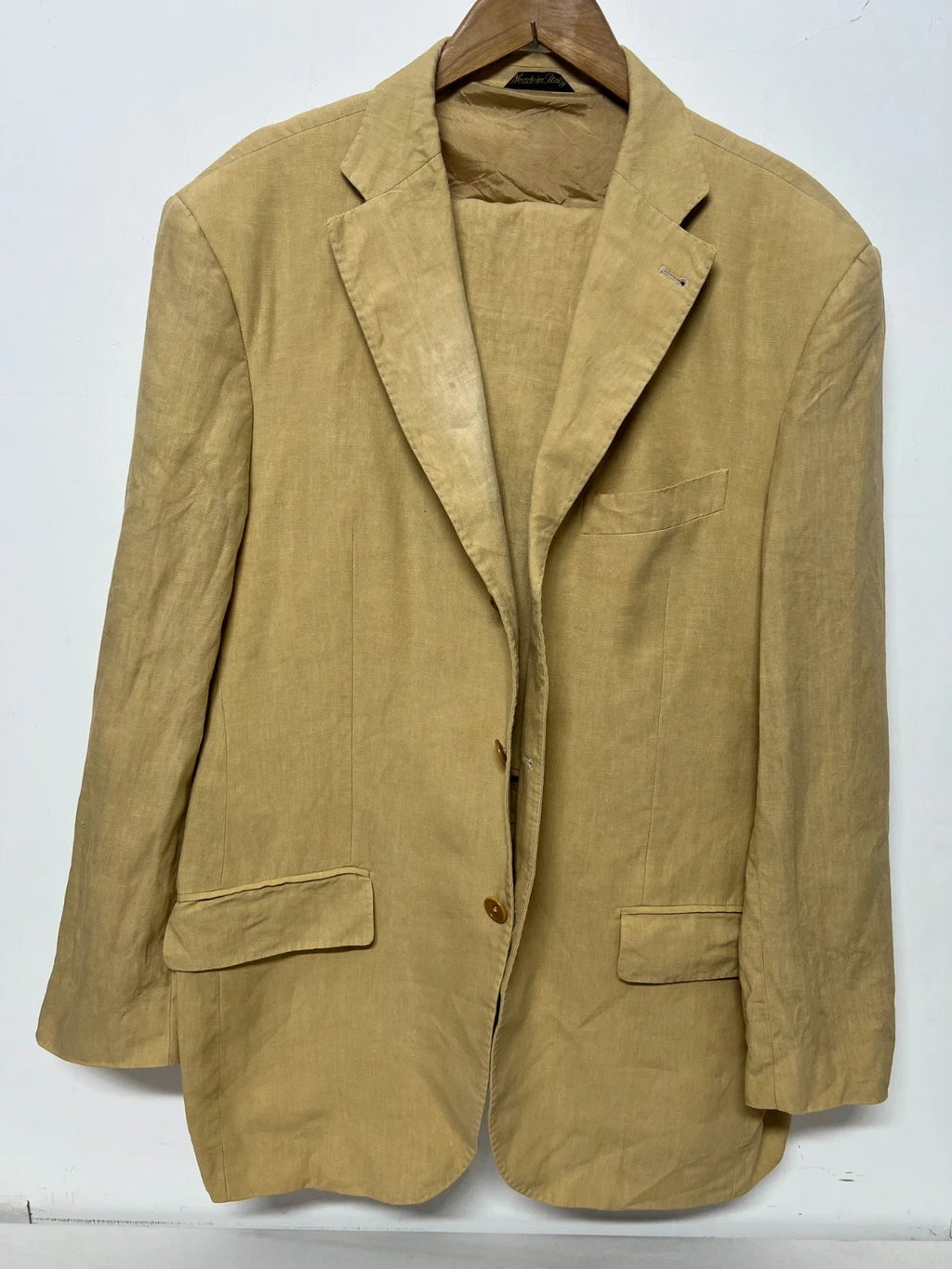 Completo Uomo in Lino Ormezzano – Beige Sabbia Made in Italy – TG 56 (MP6)
