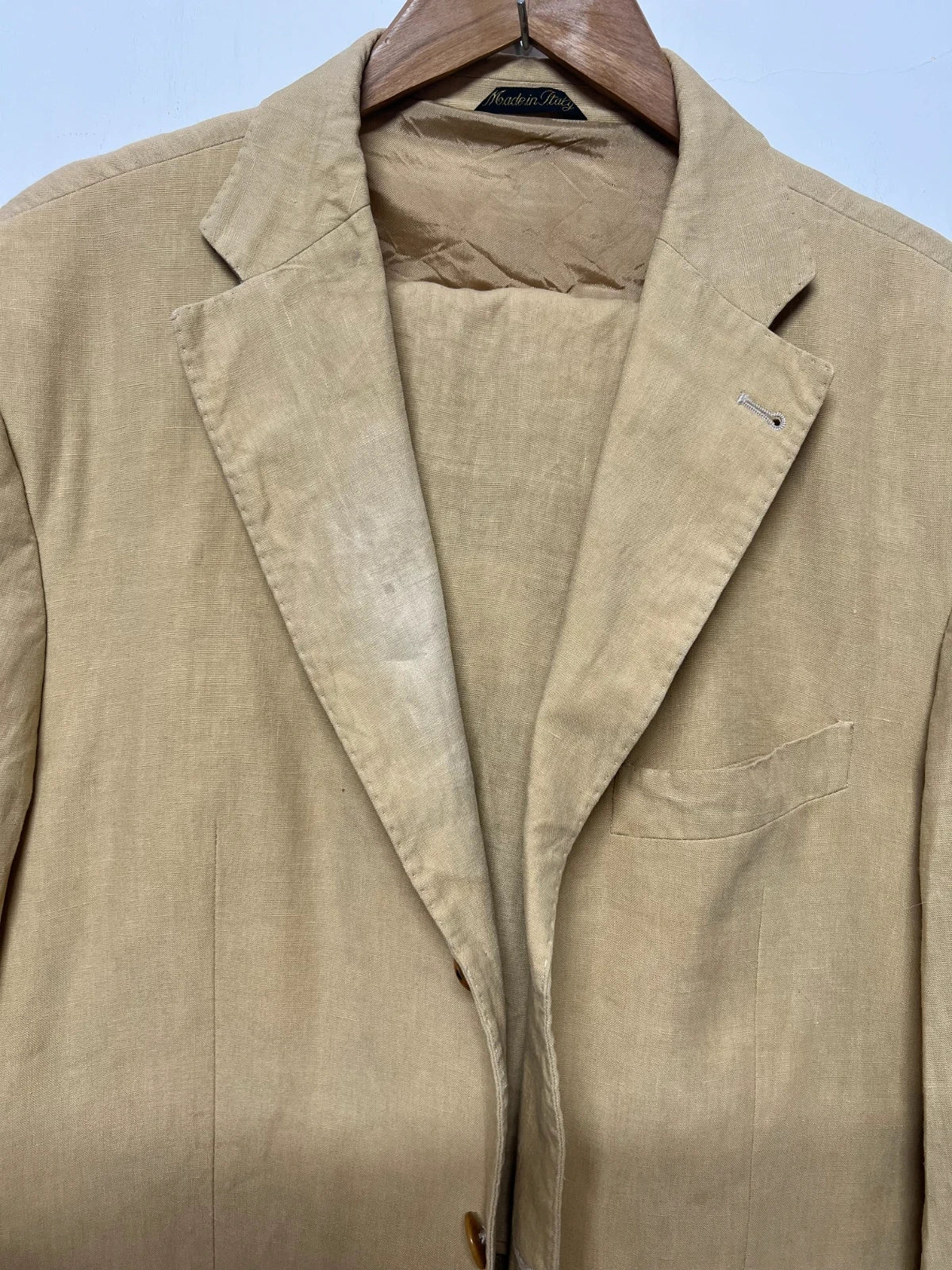 Completo Uomo in Lino Ormezzano – Beige Sabbia Made in Italy – TG 56 (MP6)