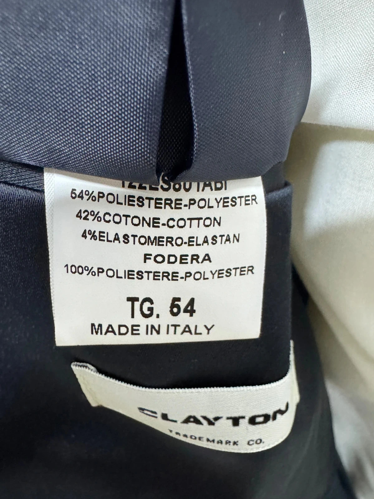 Abito Uomo Clayton Blu Notte Elegante Made in Italy Taglia 54 (MA22)