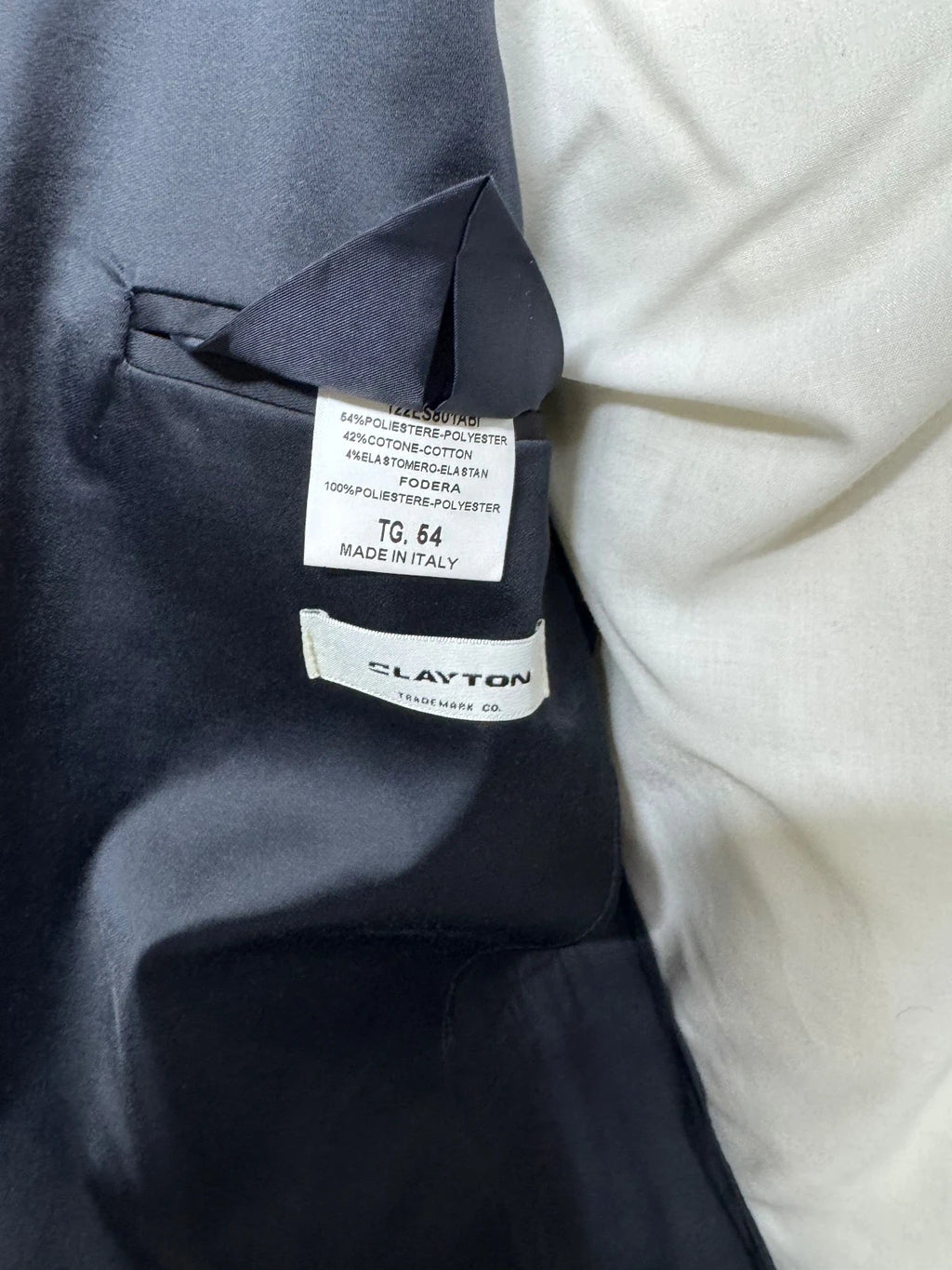 Abito Uomo Clayton Blu Notte Elegante Made in Italy Taglia 54 (MA22)