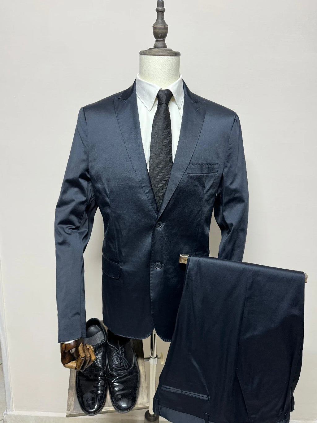 Abito Uomo Clayton Blu Notte Elegante Made in Italy Taglia 54 (MA22)