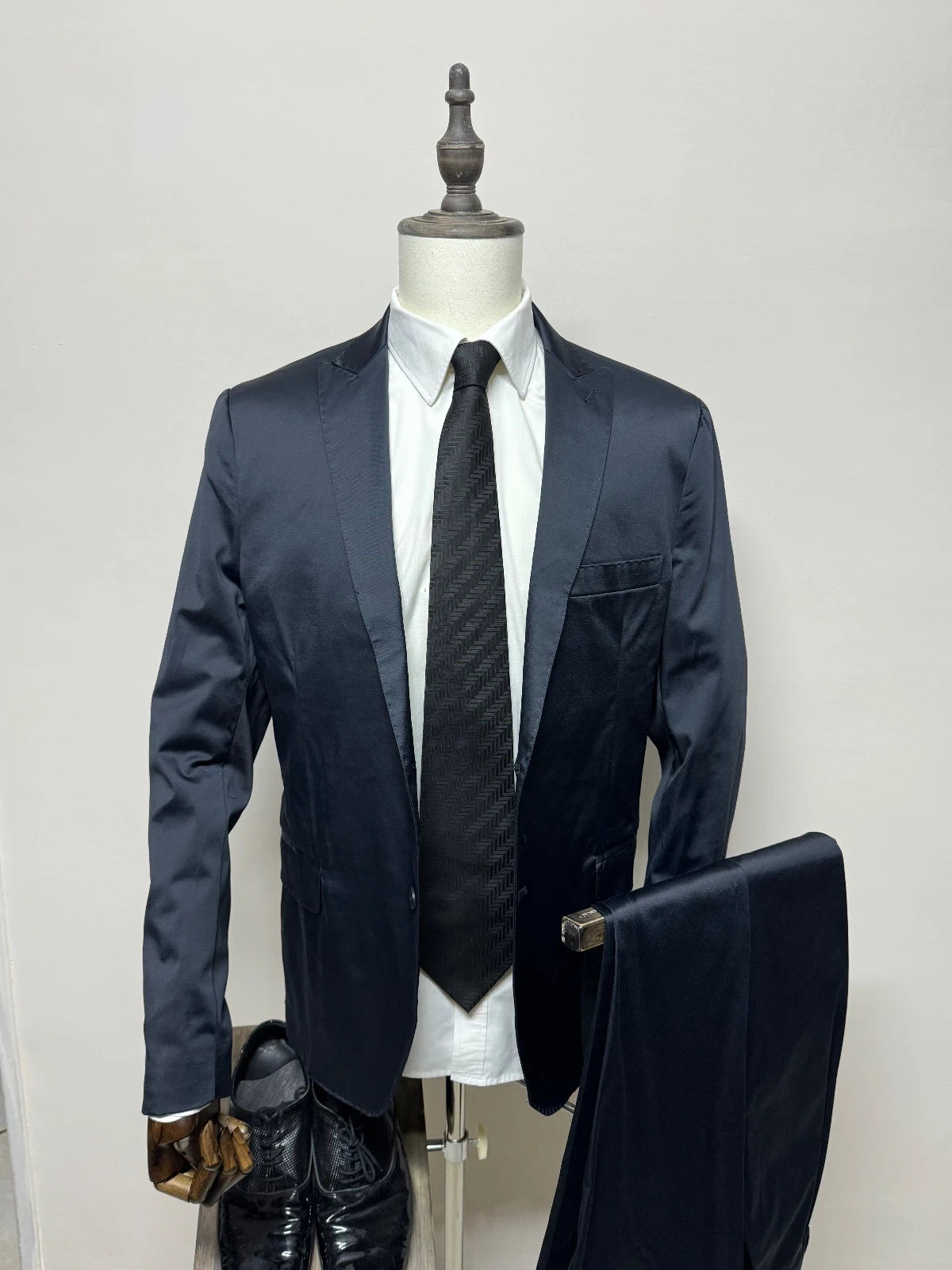 Abito Uomo Clayton Blu Notte Elegante Made in Italy Taglia 54 (MA22)