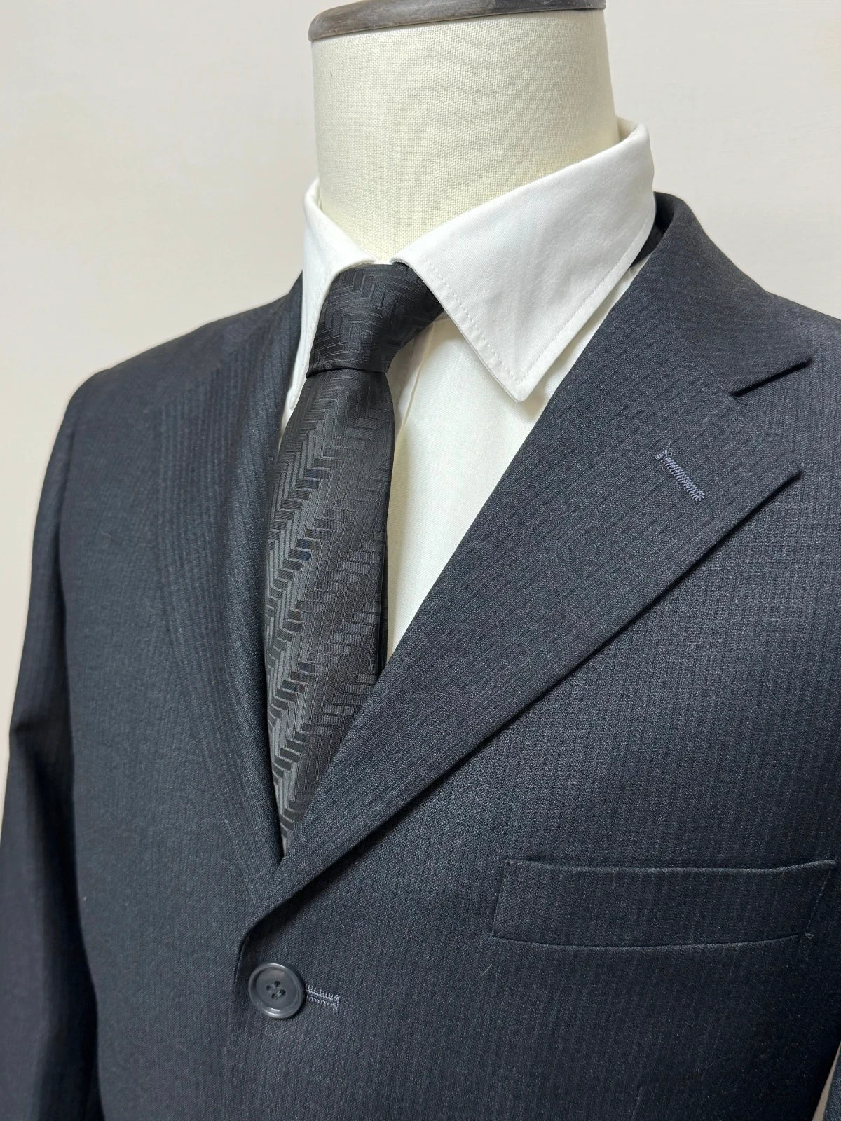 Abito Uomo B. & Sons Gessato Nero/Antracite Taglia 50 (MA26)